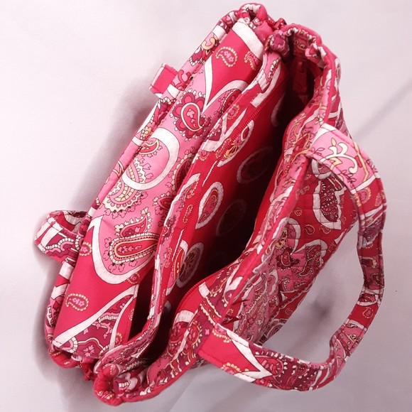 Vera Bradley Rosy Posies Laptop Tote Bag Pink Paisley - Picture 5 of 8
